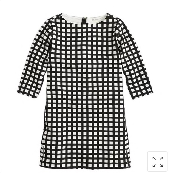 Crewcuts Jules Dress in ivory & black Windowpane print size 12 - Picture 1 of 6